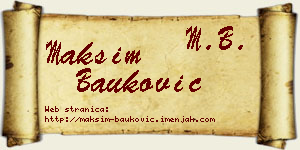 Maksim Bauković vizit kartica